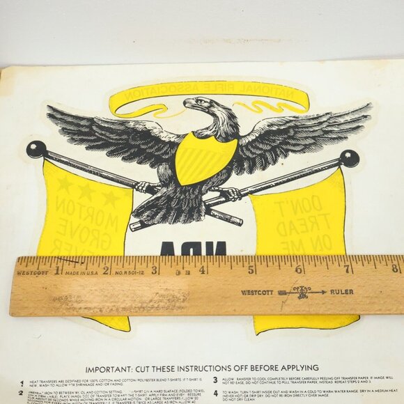 Vintage NRA Member Heat Transfer Decal for Shirts or Cloth 7.5in Wide - Picture 2 of 6